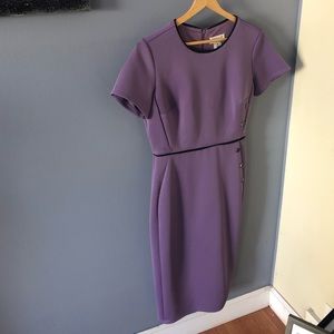 Lavender dress with Navy Blue Detail
